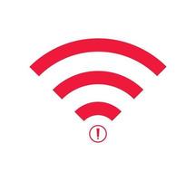 aucun signe de réseau sans fil symbole icône couleur rouge. pas d'icone wifi vecteur