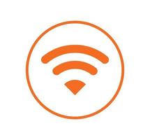 icône de symbole de signe de réseau sans fil ou wifi couleur orange vecteur