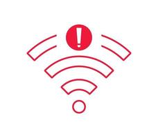 aucun signe de réseau sans fil symbole icône couleur rouge. pas d'icone wifi vecteur