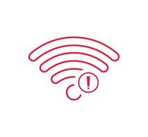 pas de connexions sans fil, pas de vecteur de signe d'icône wifi