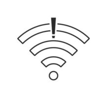 pas de connexions sans fil, pas de vecteur de signe d'icône wifi