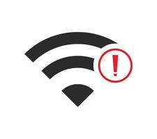 pas de connexions sans fil, pas de vecteur de signe d'icône wifi