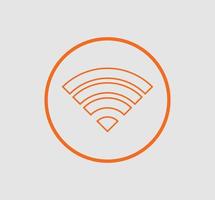 icône de symbole de signe de réseau sans fil ou wifi couleur orange vecteur