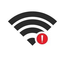 pas de connexions sans fil, pas de vecteur de signe d'icône wifi