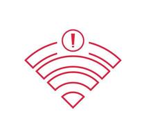 aucun signe de réseau sans fil symbole icône couleur rouge. pas d'icone wifi vecteur