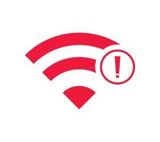 aucun signe de réseau sans fil symbole icône couleur rouge. pas d'icone wifi vecteur