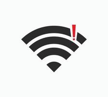 pas de connexions sans fil, pas de vecteur de signe d'icône wifi