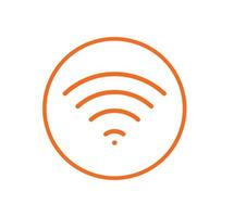 icône de symbole de signe de réseau sans fil ou wifi couleur orange vecteur