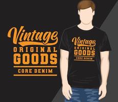 t-shirt de conception de typographie de marchandises originales vintage vecteur