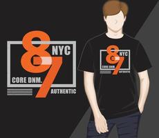 new york city quatre-vingt-sept conception de t-shirt de typographie vecteur