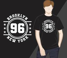 conception de t-shirt typographie brooklyn ninety six new york vecteur