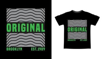 typographie originale de brooklyn avec un design de t-shirt de formes abstraites vecteur