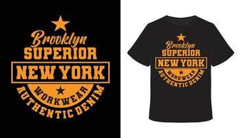 conception de t-shirt de typographie supérieure de brooklyn vecteur