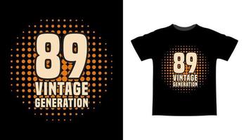 quatre vingt neuf conception de t-shirt de typographie de génération vintage vecteur