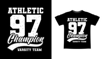 champion du sport cinquante sept conception de t-shirt de typographie vecteur