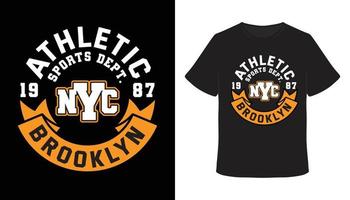 conception de t-shirt de typographie du département des sports athlétiques de brooklyn vecteur