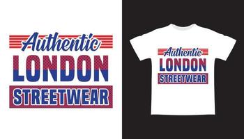 conception authentique de t-shirt de typographie moderne streetwear londres vecteur