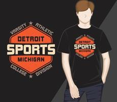 conception de t-shirt de typographie moderne de detroit sport vecteur