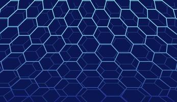 technologie abstraite fond bleu foncé de nid d'abeille, motif de grille. concevoir le contour de la technologie scientifique. illustration vectorielle vecteur