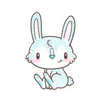 vecteur de doodle mignon petit lapin et dessin animé lapin