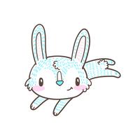 vecteur de doodle mignon petit lapin et dessin animé lapin