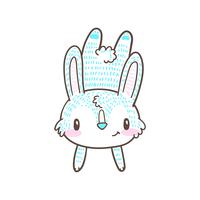 vecteur de doodle mignon petit lapin et dessin animé lapin