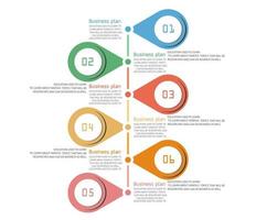 idée d'entreprise de présentation de modèle d'infographie de chronologie avec des icônes, des options ou des étapes. les infographies pour les idées commerciales peuvent être utilisées pour les graphiques de données, les organigrammes, les sites Web, les bannières. vecteur