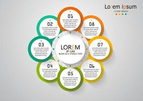 idée d'entreprise de présentation de modèle d'infographie de chronologie avec des icônes, des options ou des étapes. les infographies pour les idées commerciales peuvent être utilisées pour les graphiques de données, les organigrammes, les sites Web, les bannières. vecteur