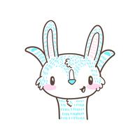 vecteur de doodle mignon petit lapin et dessin animé lapin