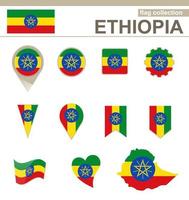 collection de drapeaux éthiopiens vecteur