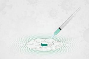 concept de vaccination au zimbabwe, injection de vaccin sur la carte du zimbabwe. vaccin et vaccination contre le coronavirus, covid-19. vecteur