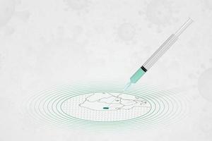 concept de vaccination au lesotho, injection de vaccin sur la carte du lesotho. vaccin et vaccination contre le coronavirus, covid-19. vecteur