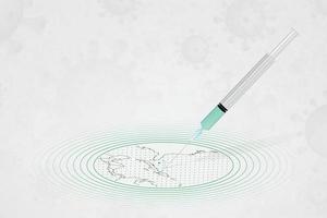 le concept de vaccination des bahamas, injection de vaccin sur la carte des bahamas. vaccin et vaccination contre le coronavirus, covid-19. vecteur