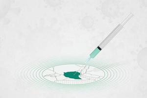 concept de vaccination en éthiopie, injection de vaccin sur la carte de l'éthiopie. vaccin et vaccination contre le coronavirus, covid-19. vecteur