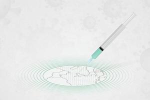 concept de vaccination à malte, injection de vaccin sur la carte de malte. vaccin et vaccination contre le coronavirus, covid-19. vecteur