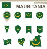 collection de drapeaux de la mauritanie vecteur