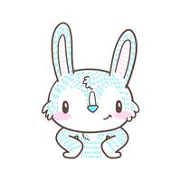 vecteur de doodle mignon petit lapin et dessin animé lapin