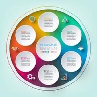 Six cercles avec des infographies icône affaires. vecteur