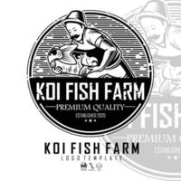 modèle de logo de ferme piscicole koi.eps vecteur