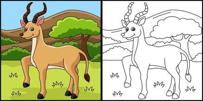 antilope coloriage illustration vectorielle vecteur