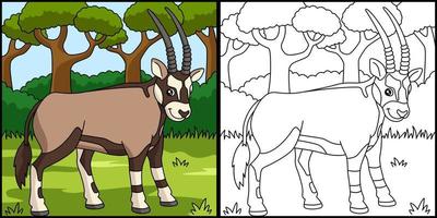 oryx coloriage illustration vectorielle
