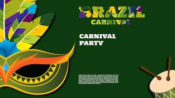 fond d'affiche de fête de carnaval brésilien. fond de poste, affiche de bannière, affiche d'événement musical et fête vecteur