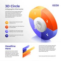 Éléments infographiques de pièces de cercle 3D vecteur