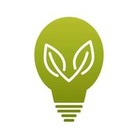 ampoule écologique. lampe verte avec logo feuille. symbole de lampe à économie d'énergie, icône. respectueux de la nature. symbole de l'énergie verte vecteur