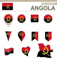 collection de drapeaux angolais vecteur