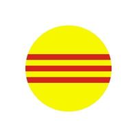 icône de vecteur de drapeau sud-vietnamien rond isolé sur fond blanc. le drapeau du sud vietnam dans un cercle.