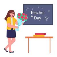 une conception d'illustration de la journée des enseignants vecteur