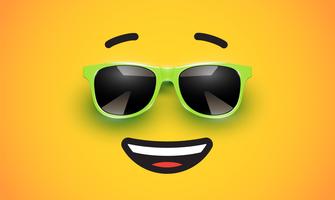 Haute émoticône colorée detiled avec lunettes de soleil, illustration vectorielle vecteur