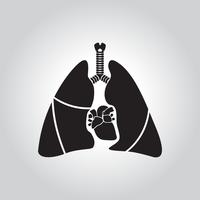 Symbole de coeur et de poumon vecteur