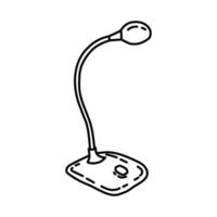 icône d'ordinateur de microphone. doodle style d'icône dessiné à la main ou contour. vecteur